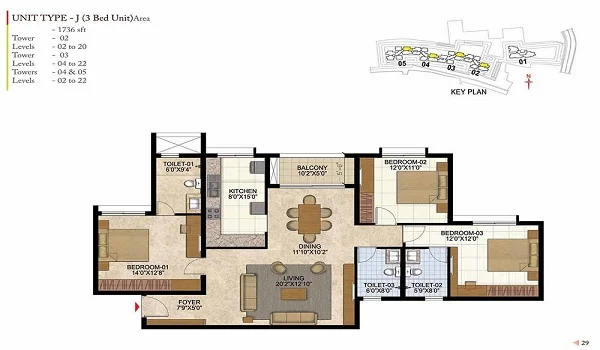 Featured Image of Godrej Summit 3 BHK Floor Plan